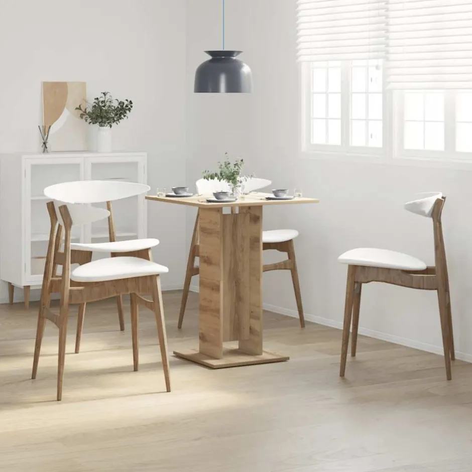Discount vidaXL Cafébord åldrat trä 60x60x75 cm konstruerat trä artisan ek
