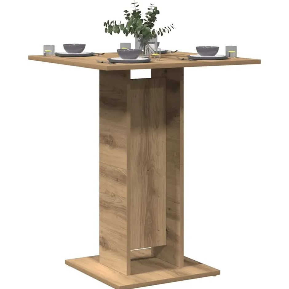 Discount vidaXL Cafébord åldrat trä 60x60x75 cm konstruerat trä artisan ek