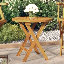 Discount vidaXL Cafébord Ø46x47 cm massivt akaciaträ Brun