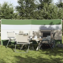vidaXL Camping Vindskydd Grön 340x130 cm Vattentät