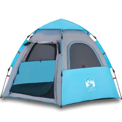 vidaXL Campingtält 4 personer blå snabbrest