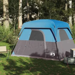 vidaXL Campingtält 4 personer blå vattentätt