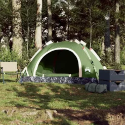 vidaXL Campingtält 2 personer grön snabbrest