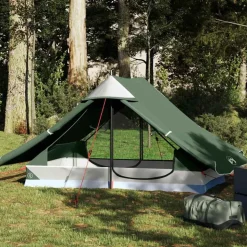 vidaXL Campingtält 2 personer grön vattentätt