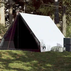 Outlet vidaXL Campingtält A-ram 2 personer mörkläggningstyg vattentätt Vit