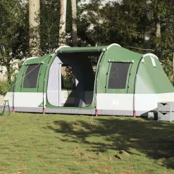 vidaXL Campingtält tunnel 4 personer grön vattentätt