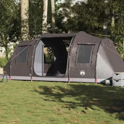 vidaXL Campingtält tunnel 4 personer brun vattentätt