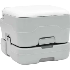 vidaXL Campingtoalett Grå och Vit 41,5 x 36,5 x 30 cm polyeten