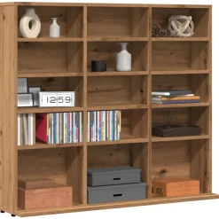 vidaXL CD-bänk artisan ek 100x23x89,5 cm konstruerat trä