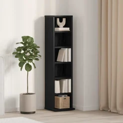 Discount vidaXL CD-bänk 21x20x88 cm konstruerat trä Svart ek