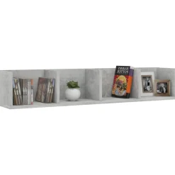 Discount vidaXL CD-hylla 100x18x18 cm konstruerat trä Betonggrå