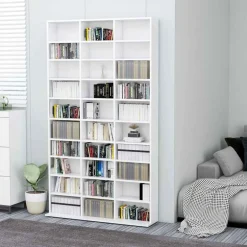 Outlet vidaXL CD-hylla 102x23x177,5 cm konstruerat trä Vit