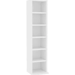 Outlet vidaXL CD-hylla 21x20x88 cm konstruerat trä Vit