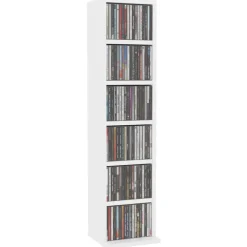 Outlet vidaXL CD-hylla 21x20x88 cm konstruerat trä Vit
