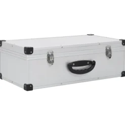 vidaXL CD-väska för 80 cd-skivor aluminium ABS silver
