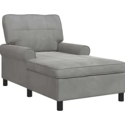 vidaXL Chaise Lounge med kudde Ljusgrå 91 x 157 x 91 cm Sammet