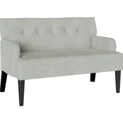 vidaXL Chesterfield Bänk Ljusgrå 112 x 65,5 x 75 cm Sammet
