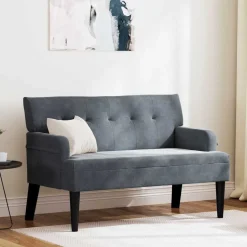 Outlet vidaXL Chesterfield Bänk 112 x 65,5 x 75 cm Sammet Mörkgrå