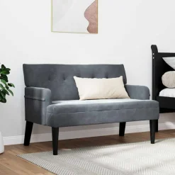 Outlet vidaXL Chesterfield Bänk 112 x 65,5 x 75 cm Sammet Mörkgrå