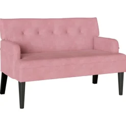 Discount vidaXL Chesterfield Bänk 112 x 65,5 x 75 cm Sammet Rosa