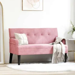 Discount vidaXL Chesterfield Bänk 112 x 65,5 x 75 cm Sammet Rosa
