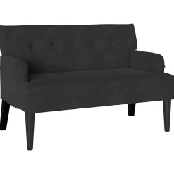 vidaXL Chesterfield Bänk Svart 112 x 65,5 x 75 cm Sammet