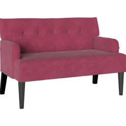 vidaXL Chesterfield Bänk Vinröd 112 x 65,5 x 75 cm Sammet