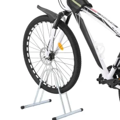 Outlet vidaXL Cykelställ för 1 cykel fristående galvaniserat stål Silver