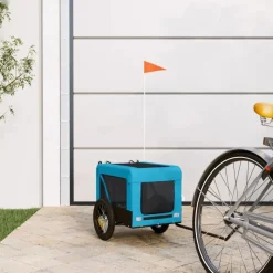vidaXL Cykelvagn för djur blå och svart oxfordtyg och järn