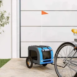 Hot vidaXL Cykelvagn för djur och grå oxfordtyg och järn Blå
