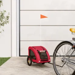 Clearance vidaXL Cykelvagn för djur oxfordtyg och järn Röd