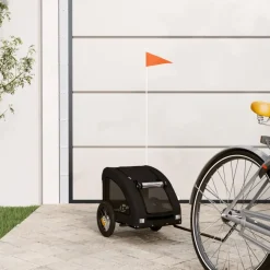 vidaXL Cykelvagn för djur svart oxfordtyg och järn