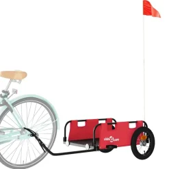 vidaXL Cykelvagn röd oxfordtyg och järn
