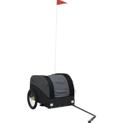 vidaXL Cykelvagn svart 30 kg järn
