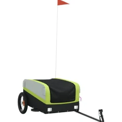 vidaXL Cykelvagn svart och grön 30 kg järn