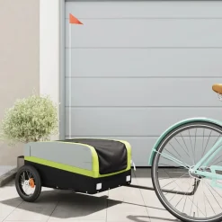 vidaXL Cykelvagn svart och grön 30 kg järn