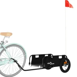 vidaXL Cykelvagn svart oxfordtyg och järn
