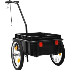 Online vidaXL Cykelvagn/handkärra 155x60x83 cm stål Svart