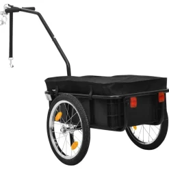 Online vidaXL Cykelvagn/handkärra 155x60x83 cm stål Svart