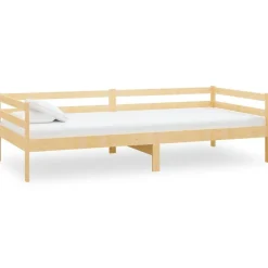 vidaXL Dagbädd massiv furu 90x200 cm Naturfärg