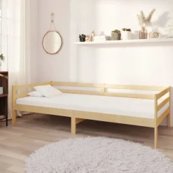 vidaXL Dagbädd massiv furu 90x200 cm Naturfärg