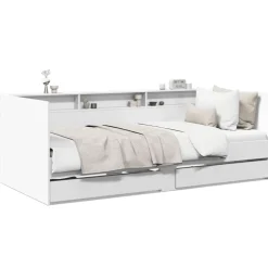 vidaXL Dagbädd med lådor utan madrass vit 100x200 cm