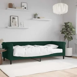 New vidaXL Dagbädd med madrass 80x200 cm sammet Mörkgrön