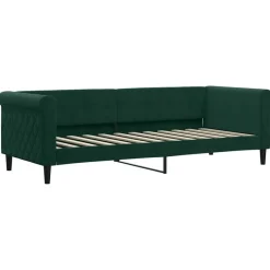 New vidaXL Dagbädd med madrass 80x200 cm sammet Mörkgrön