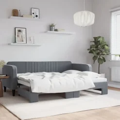 vidaXL Dagbädd utdragbar mörkgrå 80x200 cm sammet