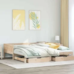 vidaXL Dagbädd utdragbar med lådor utan madrass 80x200 cm