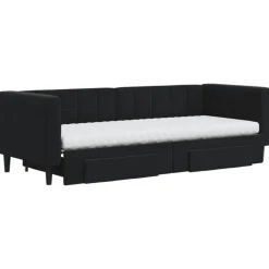 vidaXL Dagbädd utdragbar med lådor svart 80x200 cm sammet