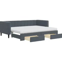 Discount vidaXL Dagbädd utdragbar med lådor 80x200 cm sammet Mörkgrå