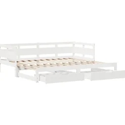 Online vidaXL Dagbädd utdragbar med lådor utan madrass 90x200 cm Vit
