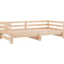 vidaXL Dagbädd utdragbar massiv furu 2x(90x200) cm